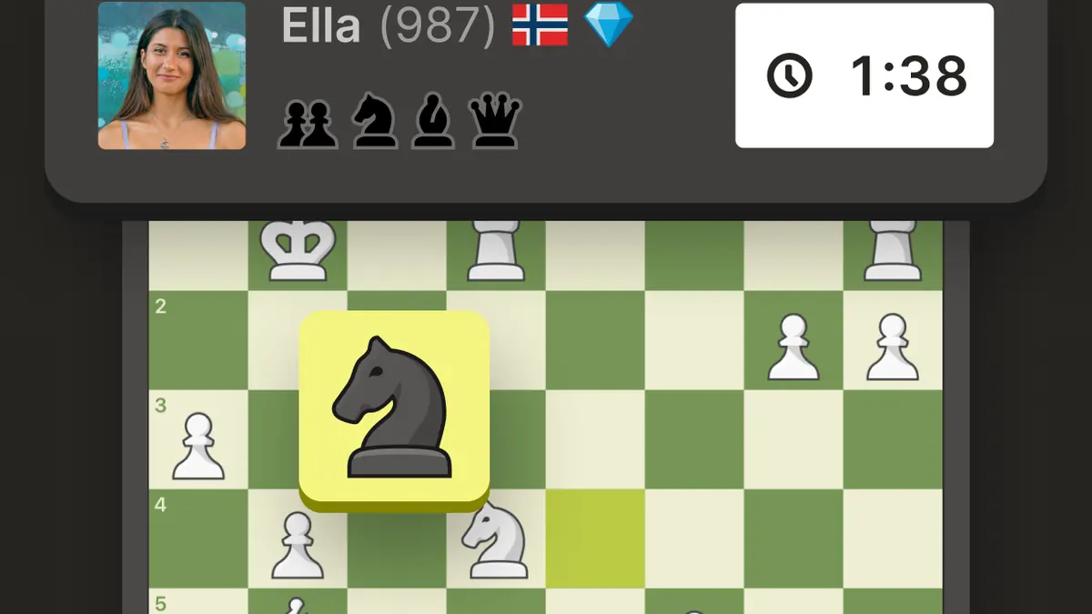 Chess board on a phone screen