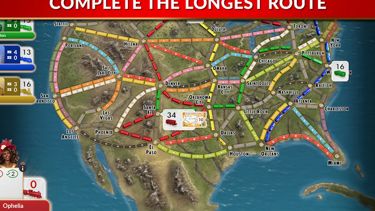Card selection in Ticket to Ride